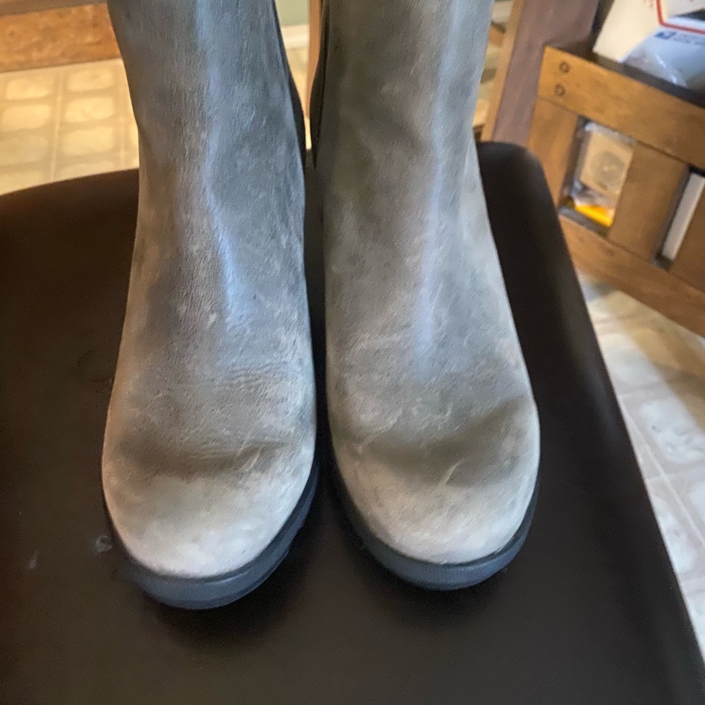 Sorel Gray Ankle Booties with Side Zipper - Picture 3 of 6